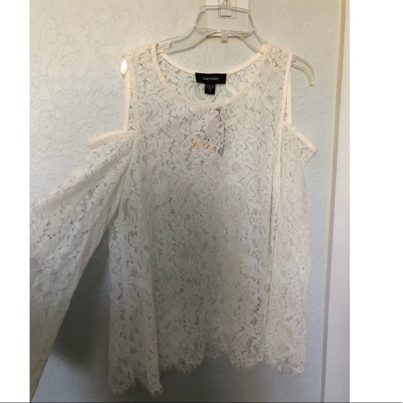 Lace Cold Shoulder Blouse. - Picture 1 of 2
